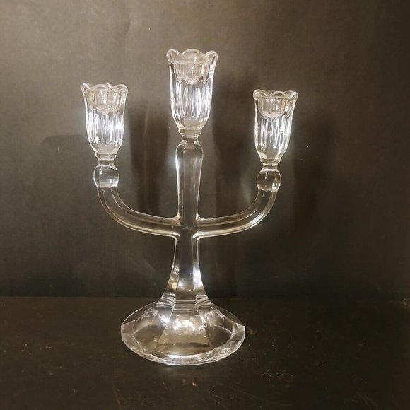 Marquise by Waterford Crystal 10” Tall Three Candelabra 3 Arm Candlestick Holder